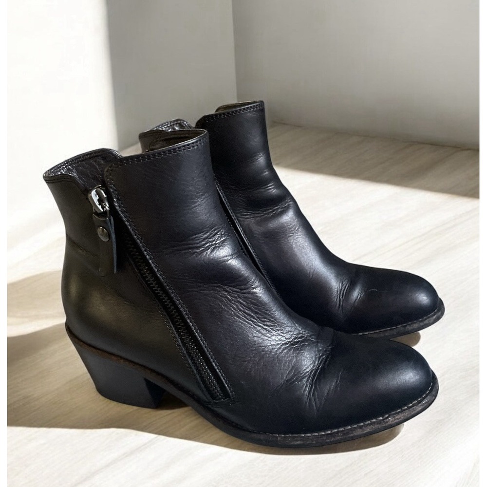 Attilio Giusti Leombruni Ella Black Leather Ankle Boots, Size 38.5 (US 8.5) - Picture 2 of 6